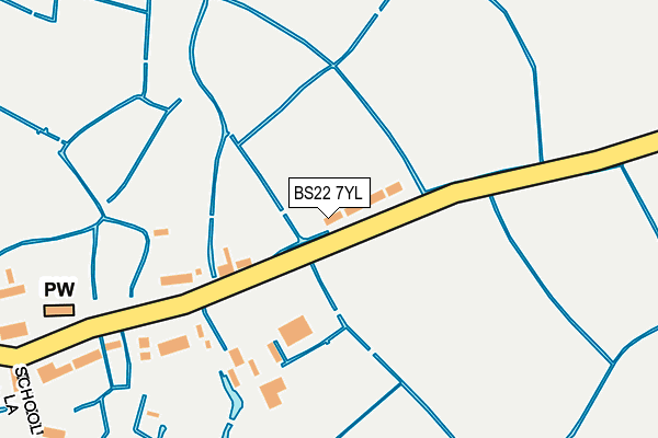 BS22 7YL map - OS OpenMap – Local (Ordnance Survey)
