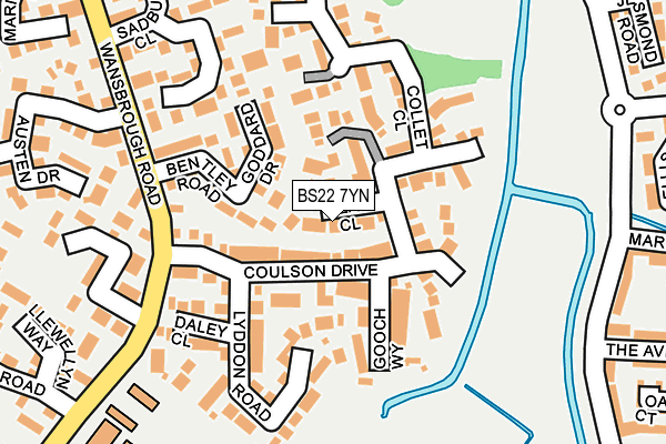 BS22 7YN map - OS OpenMap – Local (Ordnance Survey)