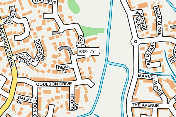 BS22 7YT map - OS OpenMap – Local (Ordnance Survey)
