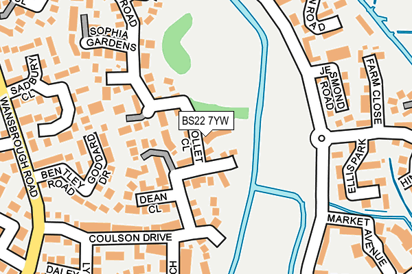 BS22 7YW map - OS OpenMap – Local (Ordnance Survey)