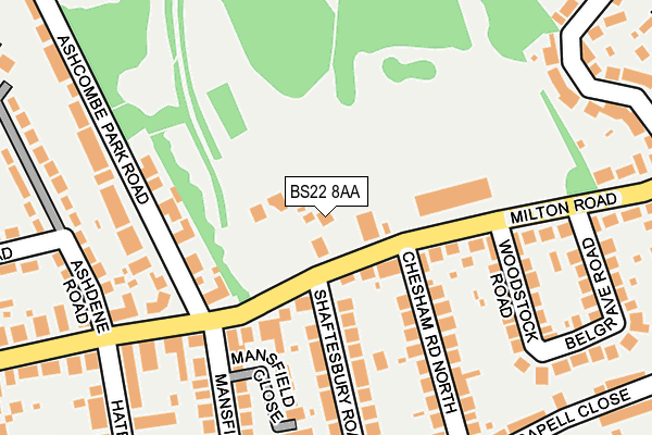 BS22 8AA map - OS OpenMap – Local (Ordnance Survey)