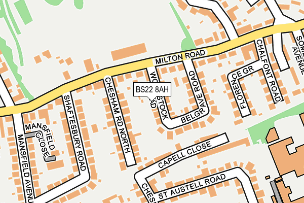 BS22 8AH map - OS OpenMap – Local (Ordnance Survey)