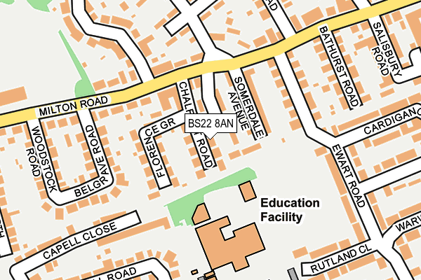 BS22 8AN map - OS OpenMap – Local (Ordnance Survey)