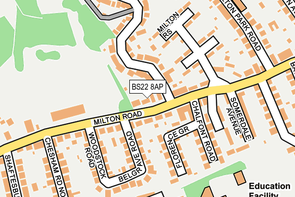 BS22 8AP map - OS OpenMap – Local (Ordnance Survey)