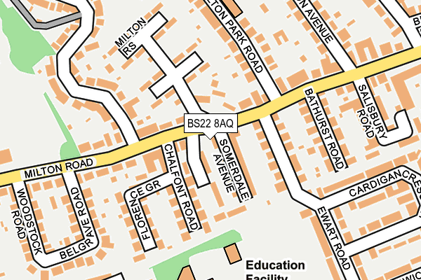 BS22 8AQ map - OS OpenMap – Local (Ordnance Survey)
