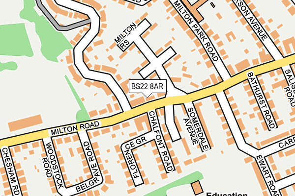 BS22 8AR map - OS OpenMap – Local (Ordnance Survey)