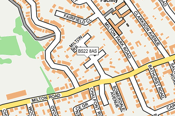 BS22 8AS map - OS OpenMap – Local (Ordnance Survey)