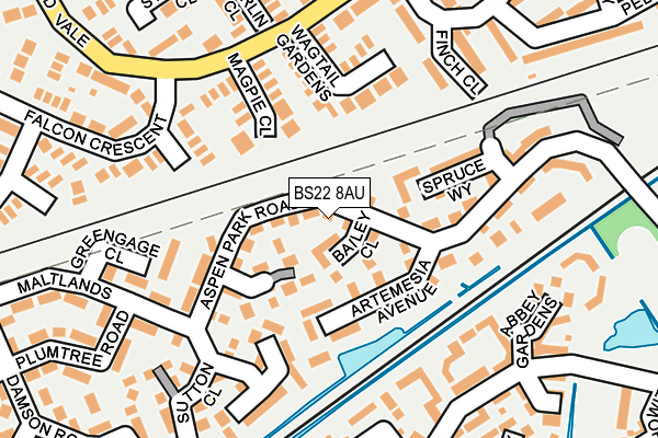 BS22 8AU map - OS OpenMap – Local (Ordnance Survey)