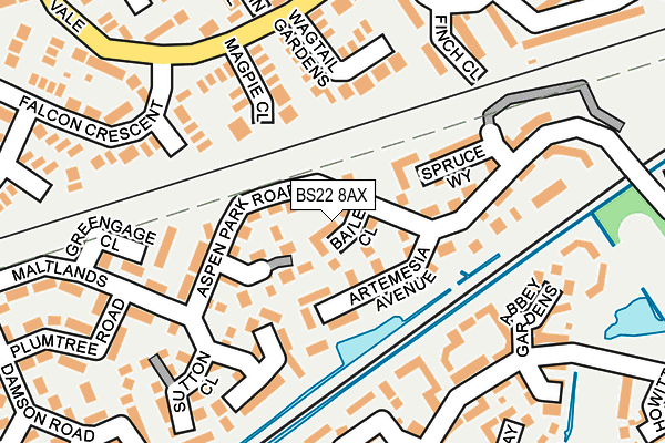 BS22 8AX map - OS OpenMap – Local (Ordnance Survey)
