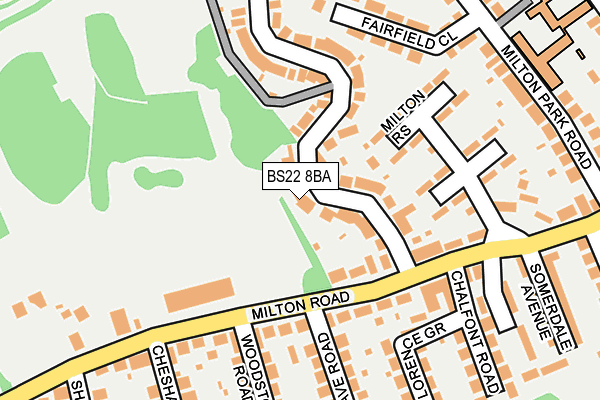 BS22 8BA map - OS OpenMap – Local (Ordnance Survey)