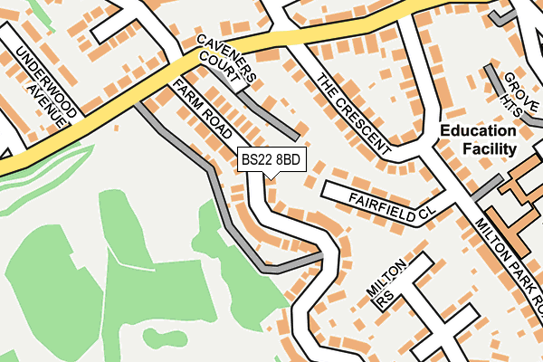 BS22 8BD map - OS OpenMap – Local (Ordnance Survey)