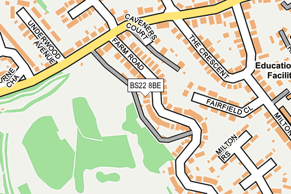 BS22 8BE map - OS OpenMap – Local (Ordnance Survey)