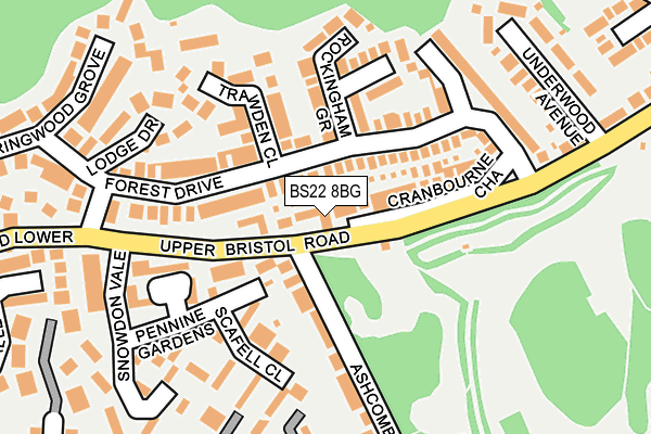 BS22 8BG map - OS OpenMap – Local (Ordnance Survey)