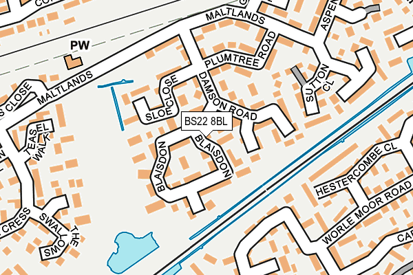 BS22 8BL map - OS OpenMap – Local (Ordnance Survey)