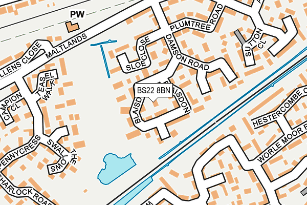 BS22 8BN map - OS OpenMap – Local (Ordnance Survey)