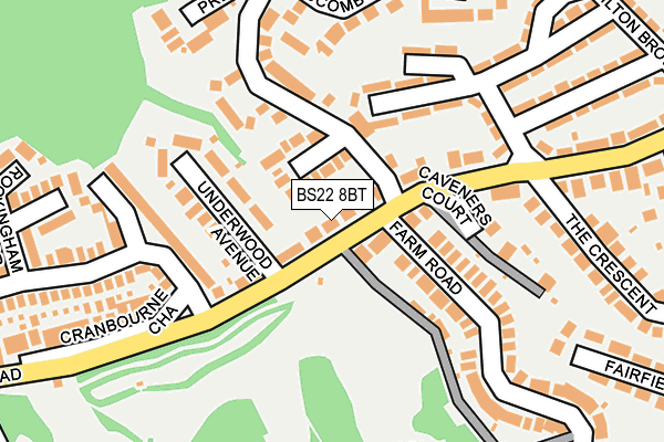 BS22 8BT map - OS OpenMap – Local (Ordnance Survey)