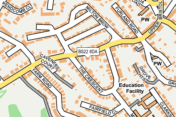 BS22 8DA map - OS OpenMap – Local (Ordnance Survey)