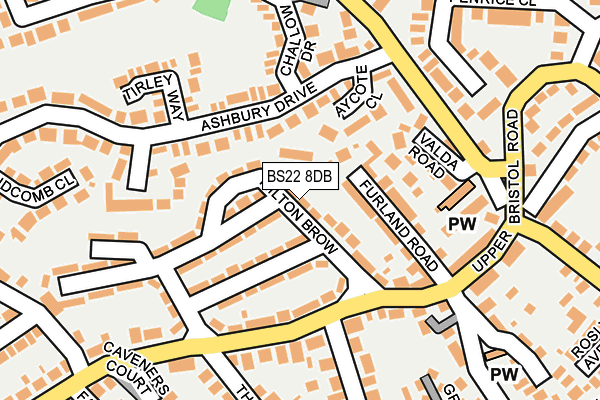 BS22 8DB map - OS OpenMap – Local (Ordnance Survey)