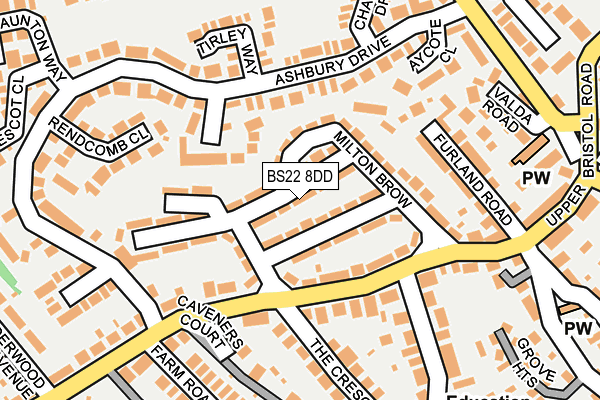 BS22 8DD map - OS OpenMap – Local (Ordnance Survey)