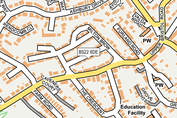 BS22 8DE map - OS OpenMap – Local (Ordnance Survey)