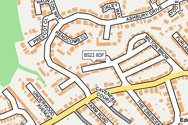 BS22 8DF map - OS OpenMap – Local (Ordnance Survey)