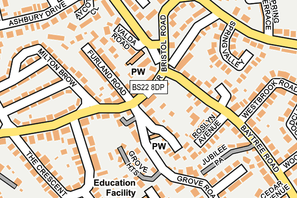 BS22 8DP map - OS OpenMap – Local (Ordnance Survey)