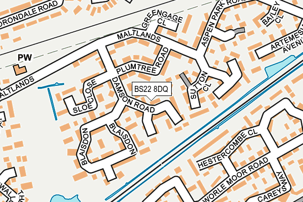 BS22 8DQ map - OS OpenMap – Local (Ordnance Survey)