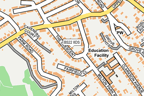 BS22 8DS map - OS OpenMap – Local (Ordnance Survey)