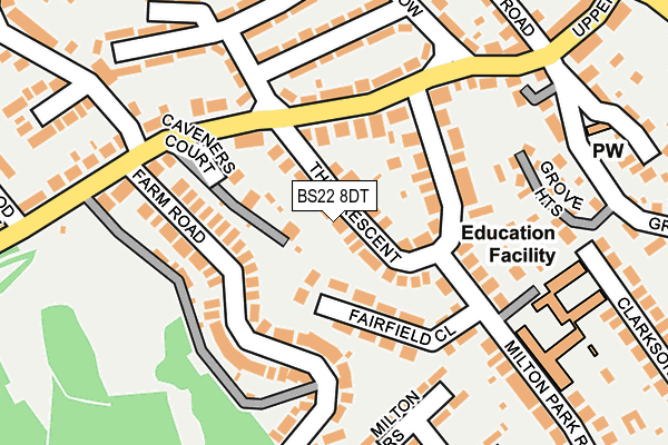 BS22 8DT map - OS OpenMap – Local (Ordnance Survey)