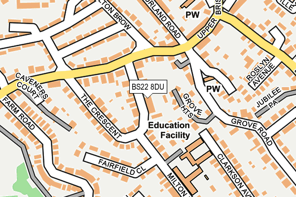 BS22 8DU map - OS OpenMap – Local (Ordnance Survey)