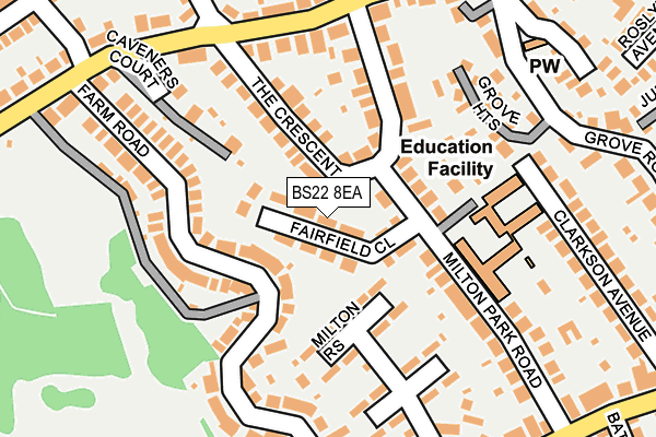 BS22 8EA map - OS OpenMap – Local (Ordnance Survey)