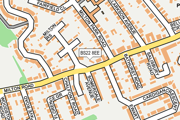 BS22 8EE map - OS OpenMap – Local (Ordnance Survey)