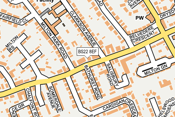 BS22 8EF map - OS OpenMap – Local (Ordnance Survey)