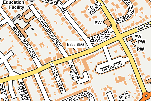 BS22 8EG map - OS OpenMap – Local (Ordnance Survey)
