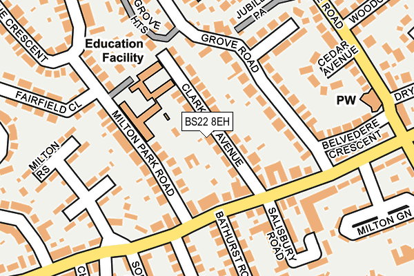 BS22 8EH map - OS OpenMap – Local (Ordnance Survey)