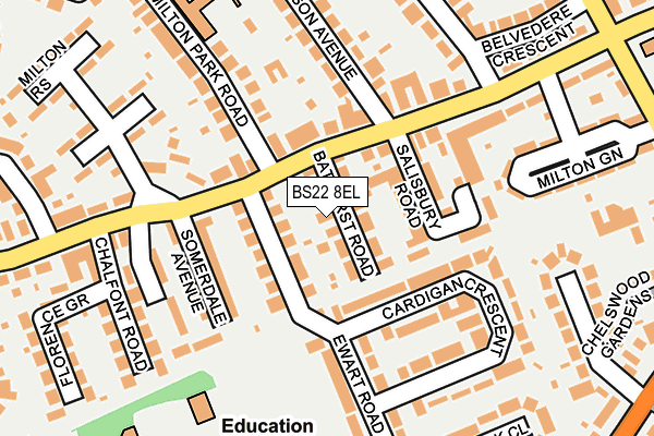 BS22 8EL map - OS OpenMap – Local (Ordnance Survey)