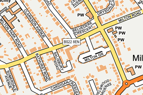 BS22 8EN map - OS OpenMap – Local (Ordnance Survey)