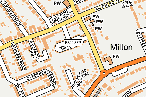 BS22 8EP map - OS OpenMap – Local (Ordnance Survey)