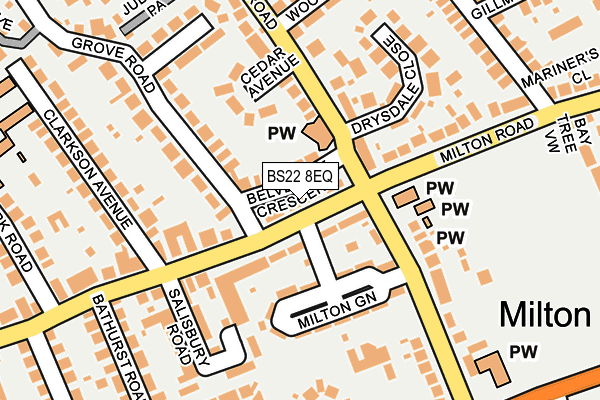 BS22 8EQ map - OS OpenMap – Local (Ordnance Survey)