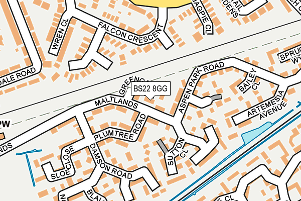 BS22 8GG map - OS OpenMap – Local (Ordnance Survey)