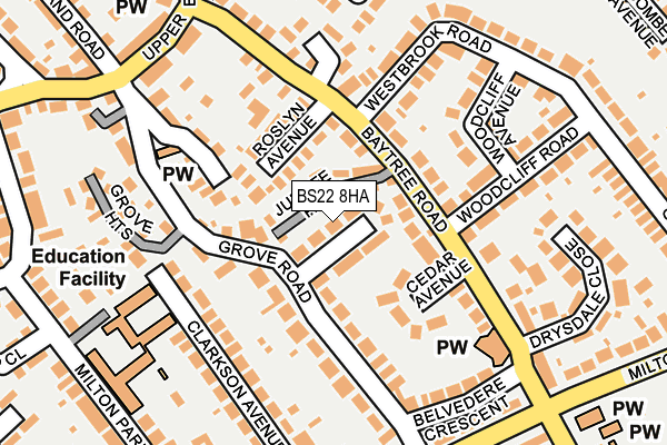 BS22 8HA map - OS OpenMap – Local (Ordnance Survey)