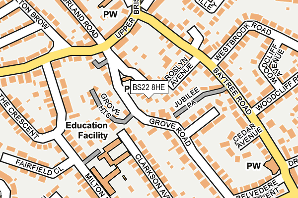 BS22 8HE map - OS OpenMap – Local (Ordnance Survey)