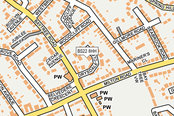 BS22 8HH map - OS OpenMap – Local (Ordnance Survey)