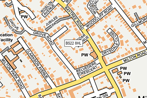 BS22 8HL map - OS OpenMap – Local (Ordnance Survey)