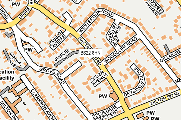 BS22 8HN map - OS OpenMap – Local (Ordnance Survey)