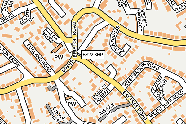 BS22 8HP map - OS OpenMap – Local (Ordnance Survey)