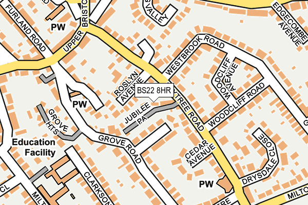 BS22 8HR map - OS OpenMap – Local (Ordnance Survey)