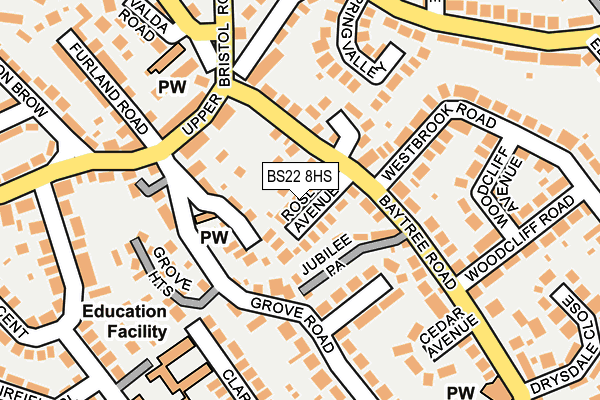 BS22 8HS map - OS OpenMap – Local (Ordnance Survey)