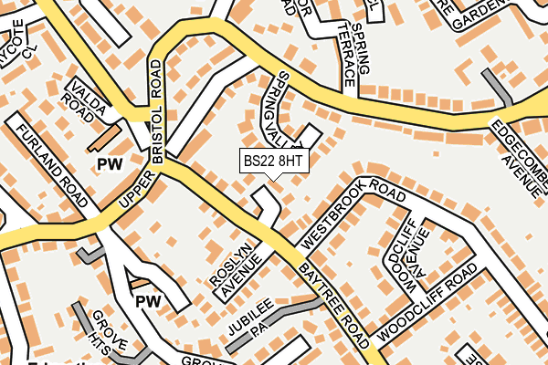 BS22 8HT map - OS OpenMap – Local (Ordnance Survey)