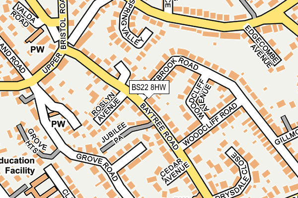 BS22 8HW map - OS OpenMap – Local (Ordnance Survey)